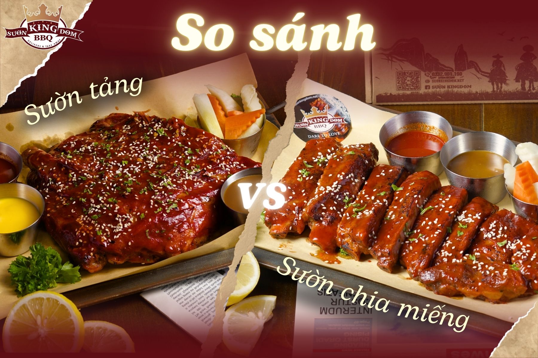 So sánh sườn nướng nguyên tảng và sườn chia miếng: Bí quyết chọn món phù hợp cho bữa tiệc hoàn hảo